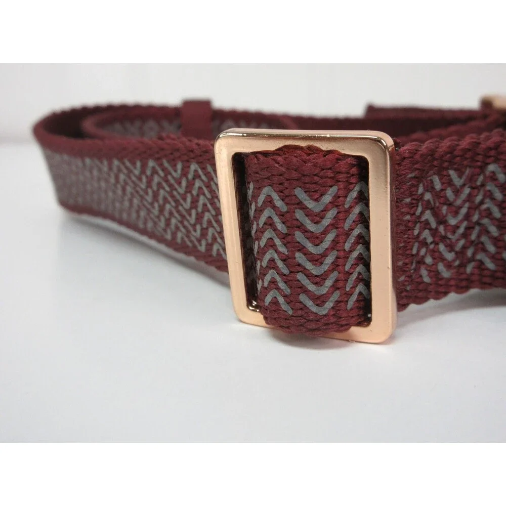 Vibrant Life Dog Collar Large Maroon Chevron Reflective Adjustable